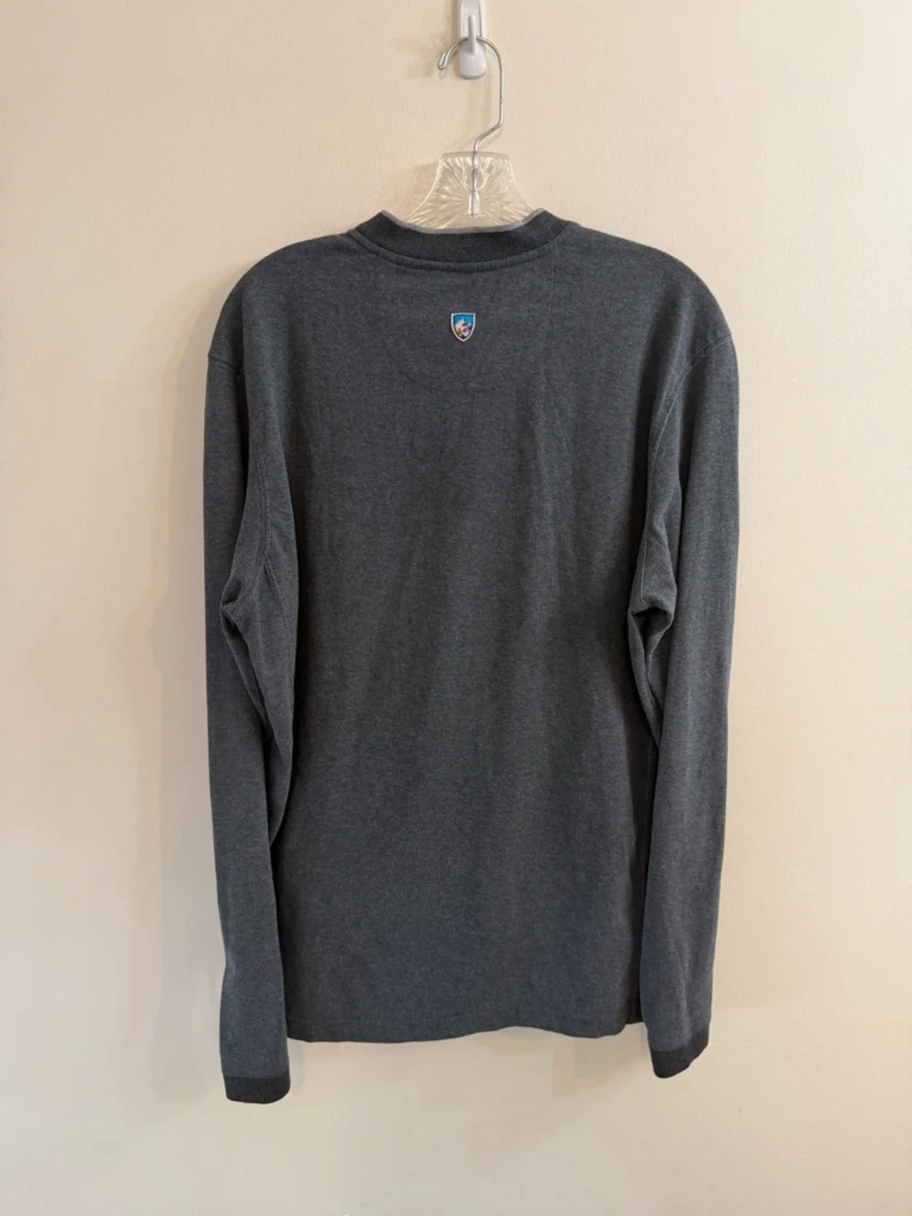 Kuhl Mens Long Sleeve Henley Shirt Blue Gray 100% Cotton Thumbholes Sz L Hiking - Picture 11 of 11